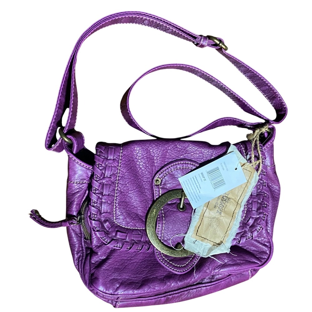 Nine West Vintage America Whip It Crossbody Bag Plum Purple NWT Boho Festival